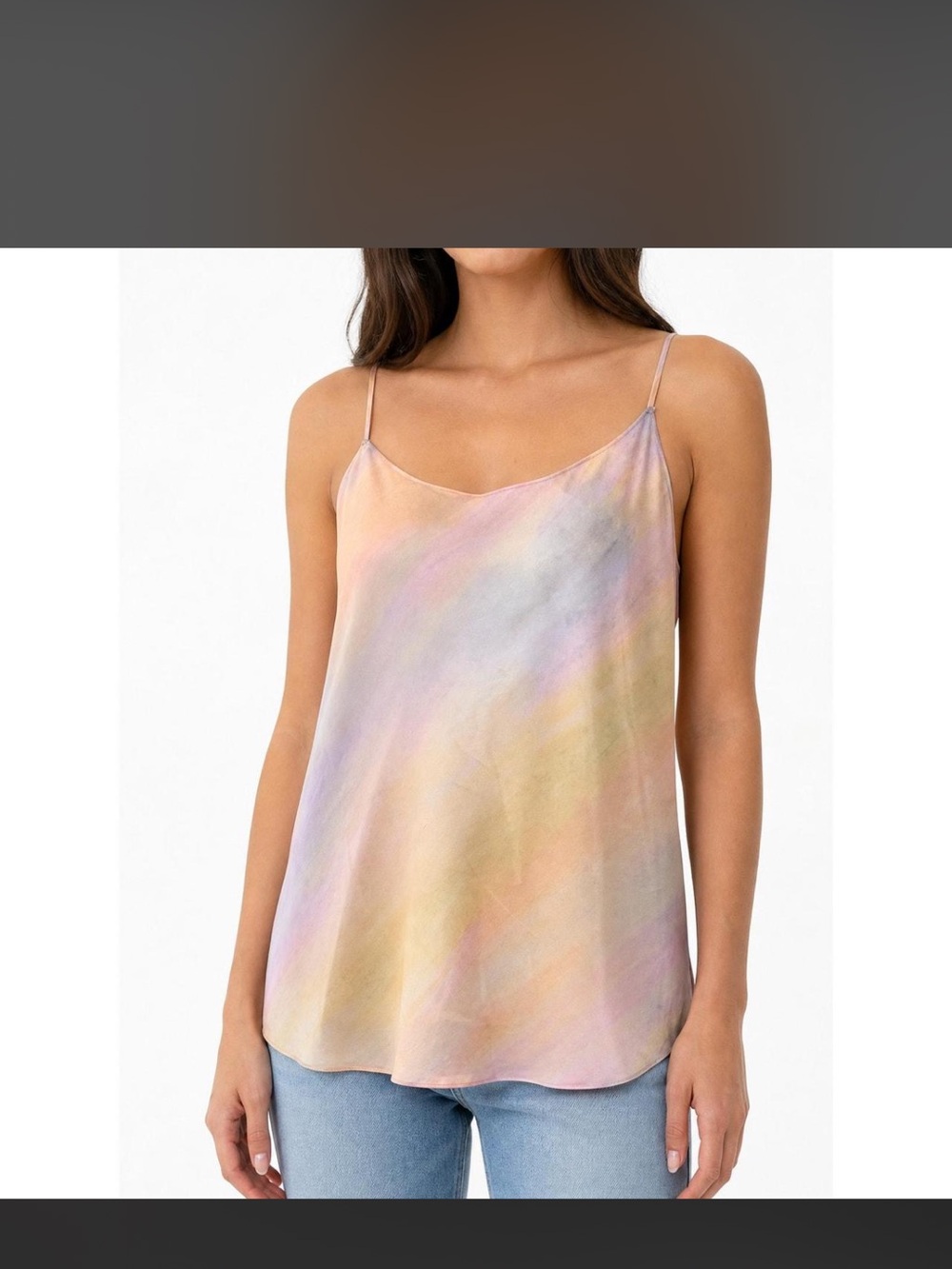 Vince Women's Pastel Tie-Dye Satin Cami Tank Top